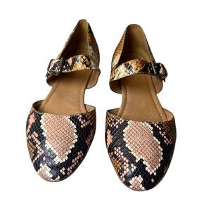 Madewell Multicolor Snake Pattern Mary Jane Flats